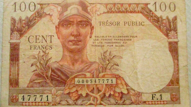 100 francs Trésor Public type 1955