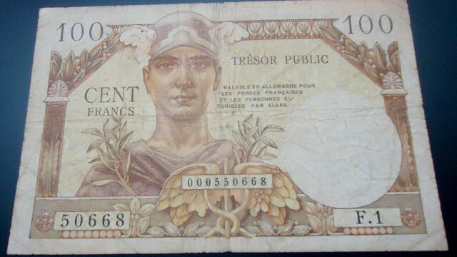 100 francs Trésor Public type 1955