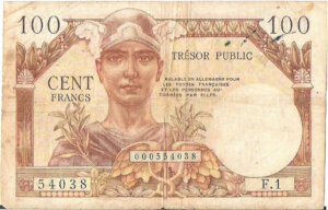 100 francs Trésor Public type 1955