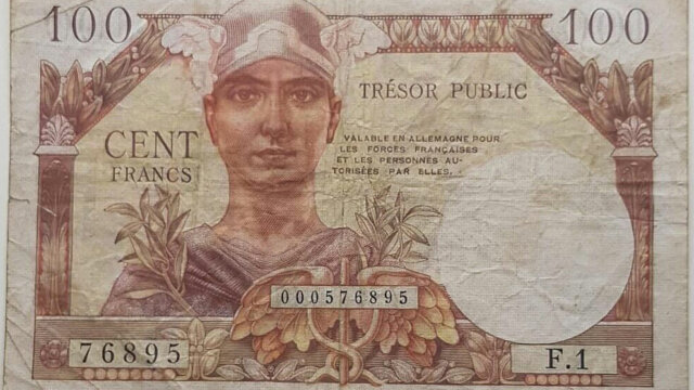 100 francs Trésor Public type 1955