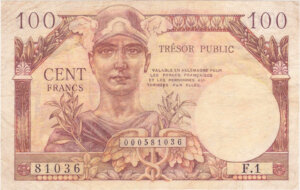 100 francs Trésor Public type 1955