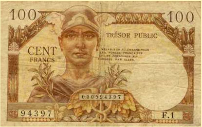 100 francs Trésor Public type 1955