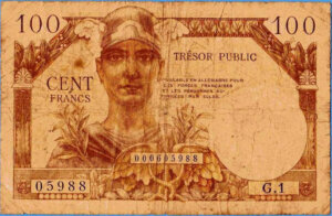 100 francs Trésor Public type 1955