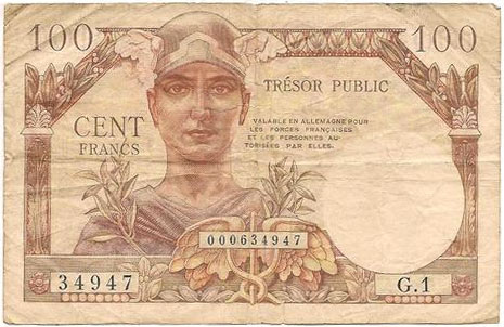 100 francs Trésor Public type 1955