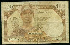 100 francs Trésor Public type 1955