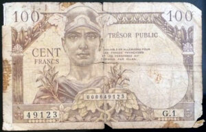 100 francs Trésor Public type 1955