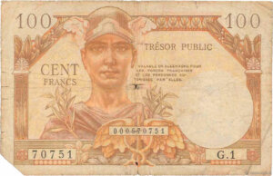 100 francs Trésor Public type 1955