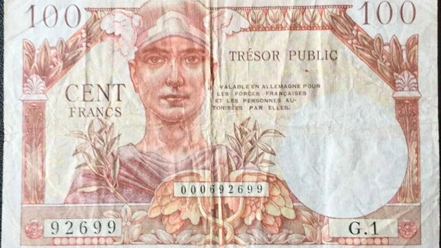 100 francs Trésor Public type 1955