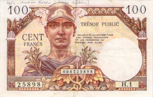 100 francs Trésor Public type 1955