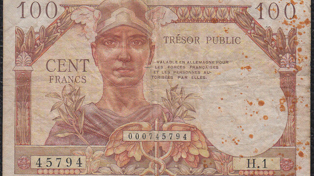 100 francs Trésor Public type 1955