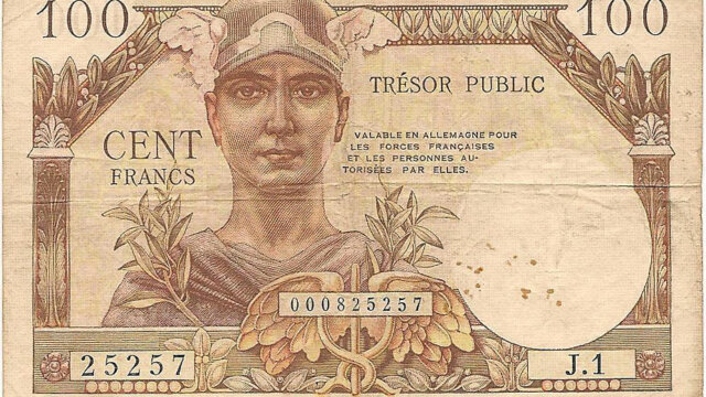 100 francs Trésor Public type 1955