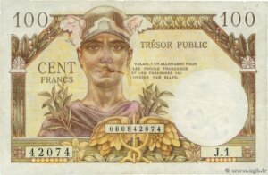 100 francs Trésor Public type 1955