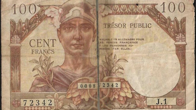 100 francs Trésor Public type 1955