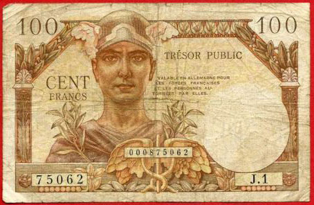 100 francs Trésor Public type 1955