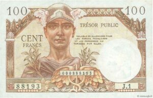 100 francs Trésor Public type 1955