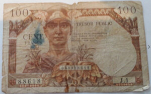 100 francs Trésor Public type 1955