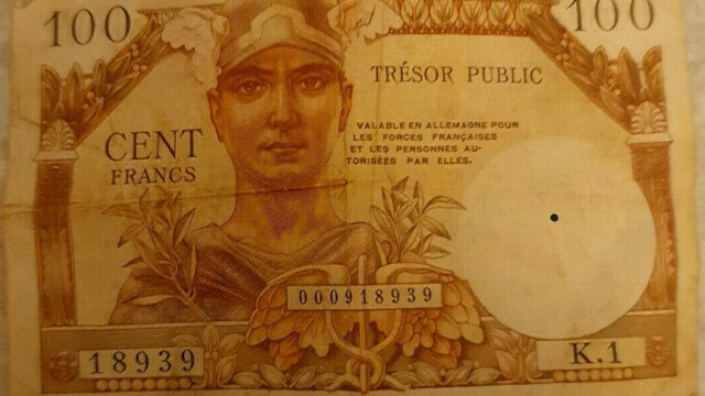 100 francs Trésor Public type 1955