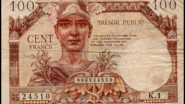 100 francs Trésor Public type 1955