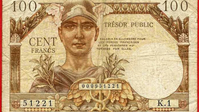 100 francs Trésor Public type 1955