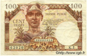 100 francs Trésor Public type 1955