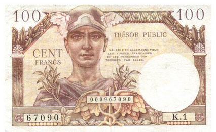 100 francs Trésor Public type 1955