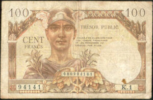 100 francs Trésor Public type 1955