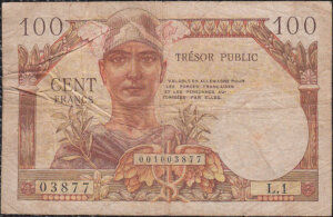 100 francs Trésor Public type 1955