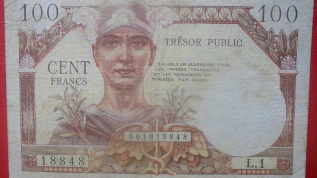 100 francs Trésor Public type 1955