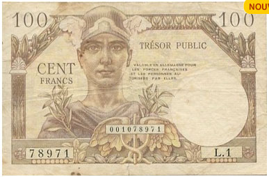 100 francs Trésor Public type 1955