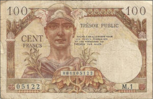 100 francs Trésor Public type 1955