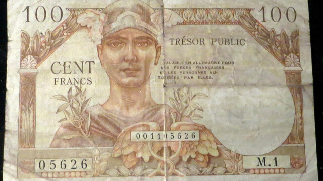 100 francs Trésor Public type 1955