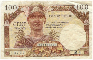 100 francs Trésor Public type 1955