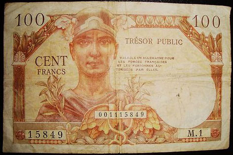 100 francs Trésor Public type 1955