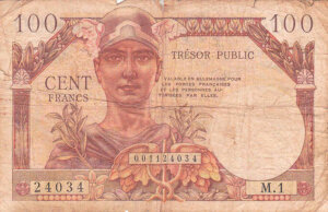 100 francs Trésor Public type 1955