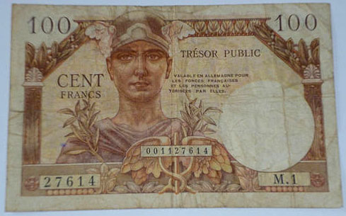 100 francs Trésor Public type 1955