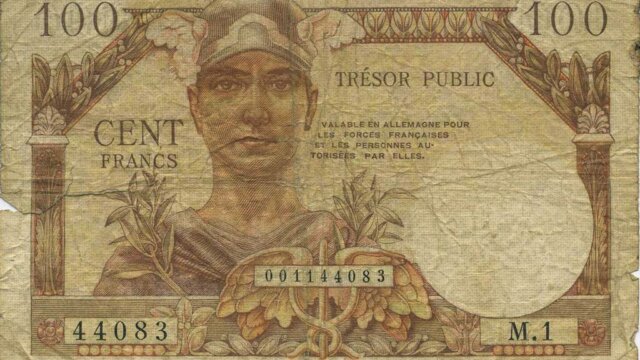 100 francs Trésor Public type 1955