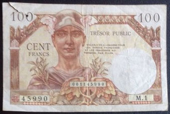 100 francs Trésor Public type 1955