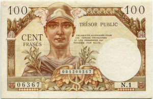 100 francs Trésor Public type 1955