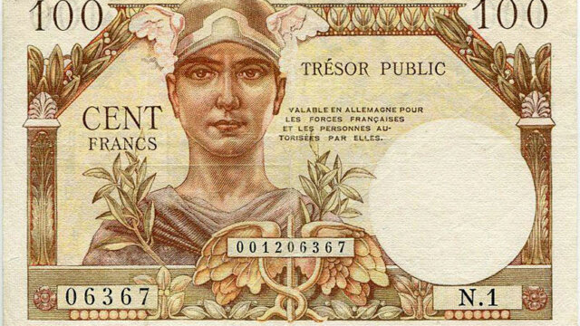 100 francs Trésor Public type 1955