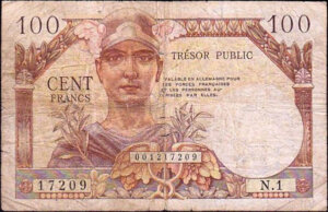 100 francs Trésor Public type 1955