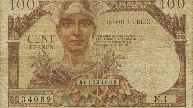 100 francs Trésor Public type 1955