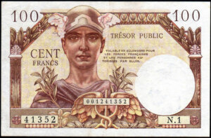 100 francs Trésor Public type 1955