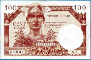 100 francs Trésor Public type 1955