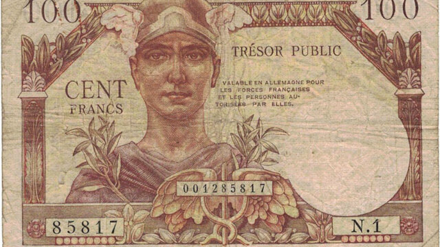 100 francs Trésor Public type 1955