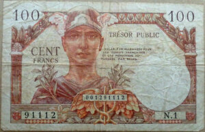 100 francs Trésor Public type 1955