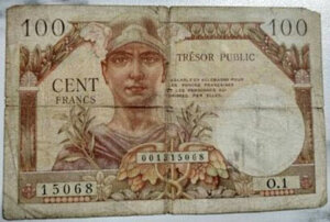 100 francs Trésor Public type 1955