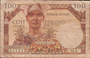 100 francs Trésor Public type 1955