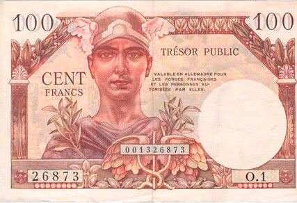 100 francs Trésor Public type 1955