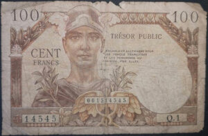 100 francs Trésor Public type 1955