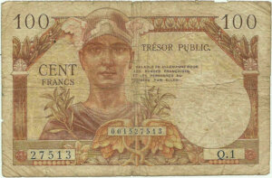 100 francs Trésor Public type 1955